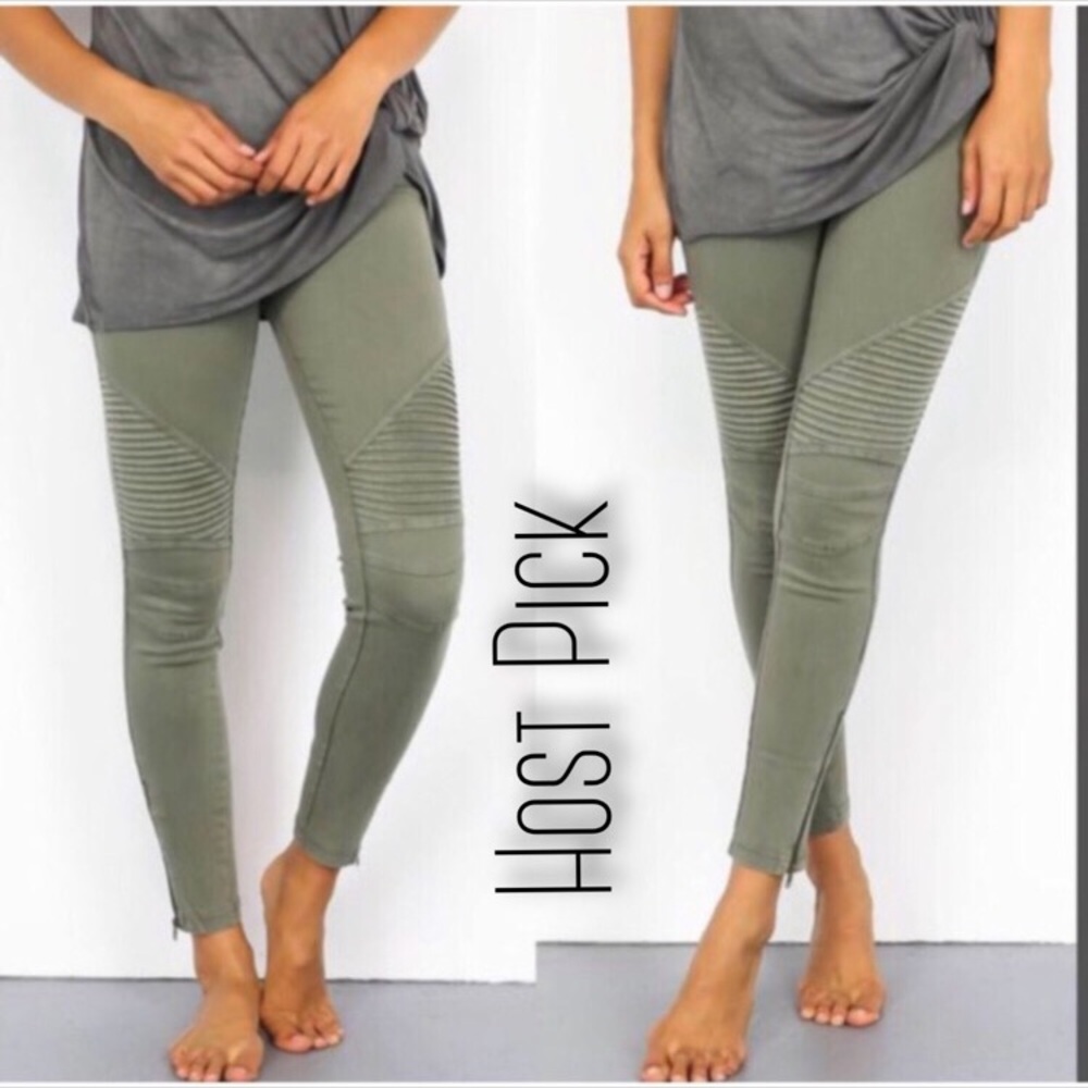 🌟host pick 🌟1 S/M left🌟Stretchy Moto Pants - Picture 1 of 5